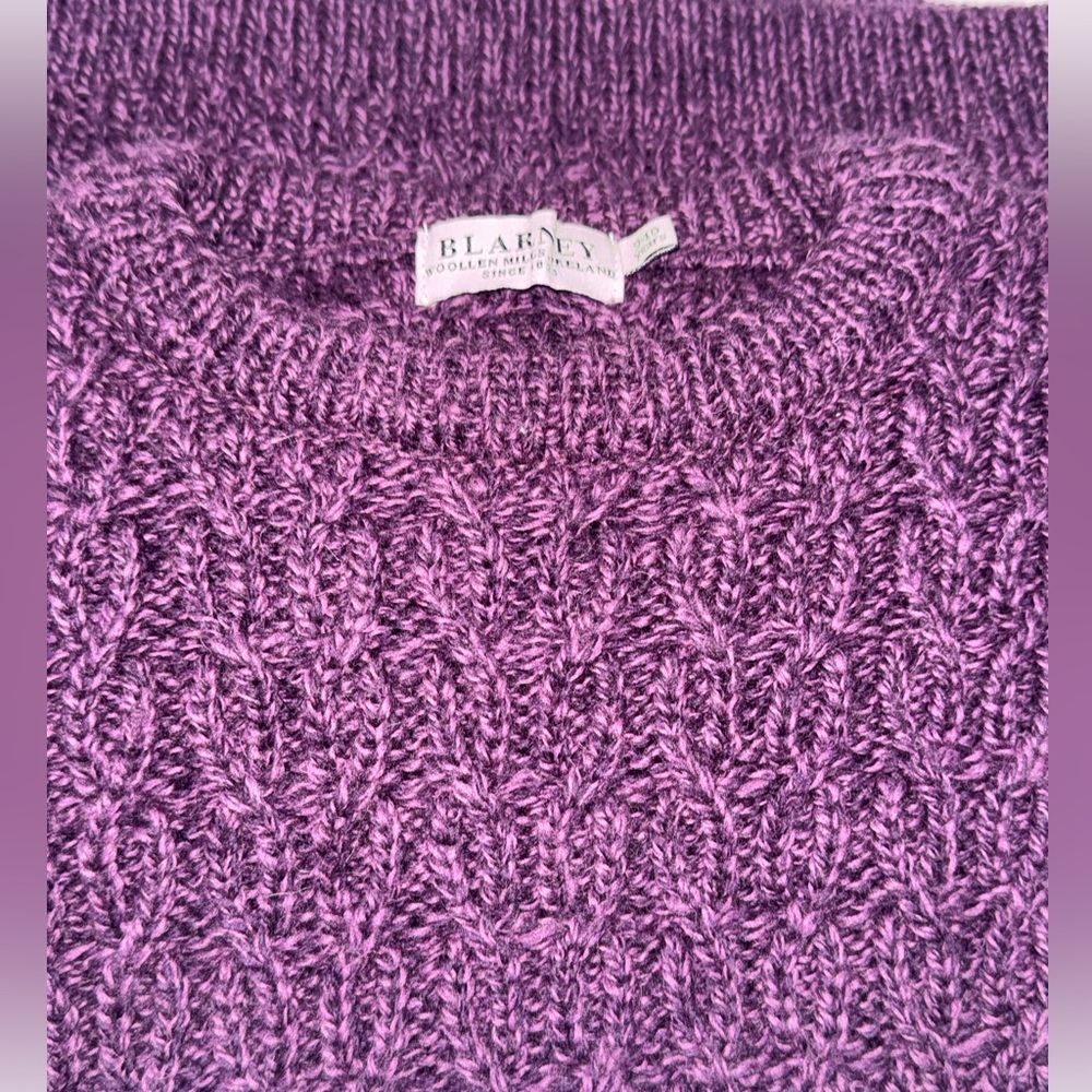 Purple Cable Knit Kids Sweater - Picture 6 of 10